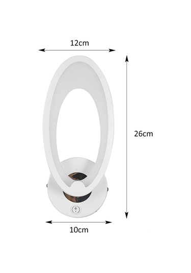 Xiyyadms 3062 Model Akrilik Ve Demir Duvar Lambası - 10w Led Isınak Beyaz Işık 3000k - 85-265v Geniş Voltajlı Anahtarlı Tesisatlı Tipi - Yatak Odası, Oturma Odası Için Uygun Beyaz