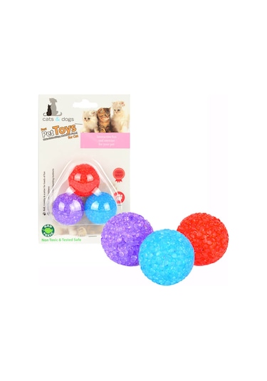 Flip ZM4-4316 3 CM Zilli Kedi Oyun Topu 3'lü Çok Renkli