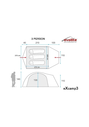 Evolite Excamp 3 Pro Çadır - 4 Mevsim Renkli