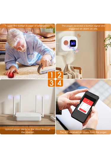 Yaşlı İzleme Için Çağrı Düğmeli Wifi Kablosuz Bakıcı Hs7026-1