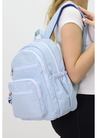 Sevimli Peluş Figürlü Günlük Kadın Sırt Çantası Şık, Kullanışlı, Okula Ve Seyahate Uygun Buz Mavisi