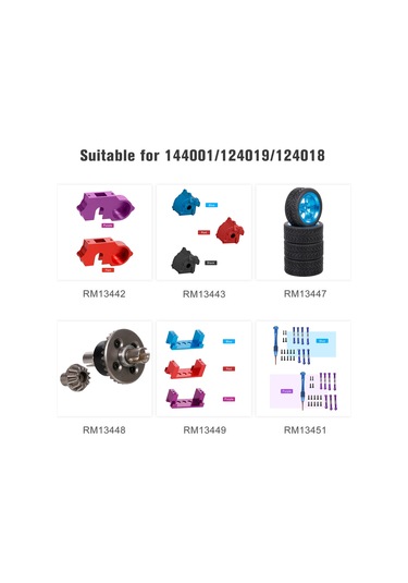 Honmex Mavi Alyuminyum Dalga Kutusu - Wltoys 144001 124019 124018 İçin Uyumlu 1/14 1/12 Kumandalı Araba Aksesuarı