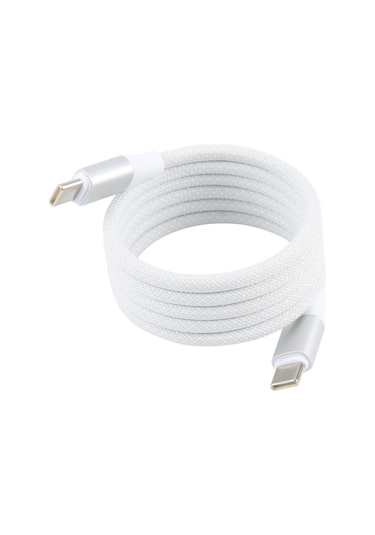 Zga Cb13 60w Tip-c Tip-c Alüminyum Alaşımlı Manyetik Veri Kablosu, Uzunluk: 1m Beyaz