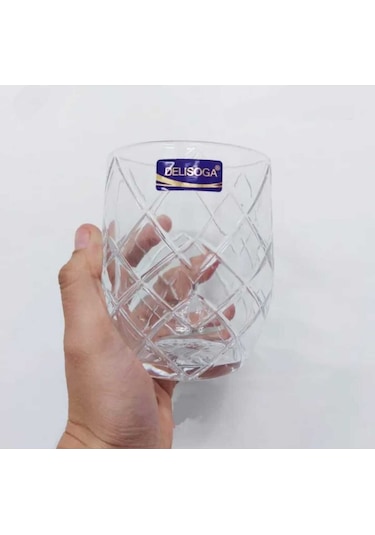 Elta Collection 6'lı Kristal Vintage Viski Meşrubat Su Bardağı Şeffaf