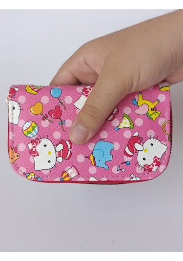 Tovyamade Suni Deri Desen Baskılı Cüzdan,kartlık,bozukpara Beyaz - Pembe