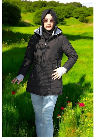 Barbora Kışlık Su Geçirmez Kapüşonlu Eldiven Detaylı Uzun Şişme Mont Siyah Barbora Kışlık Su Geçirmez Kapüşonlu Eldiven Detaylı Uzun Şişme Mont Siyah