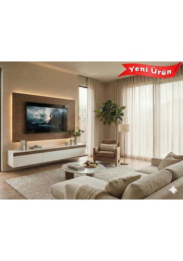Pure Line Ceviz Tv Ünitesi Beyaz