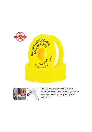 Tomax Odeon Teflon Bant 15 Mt X 02 X 19 Mt Büyük 25 Adet