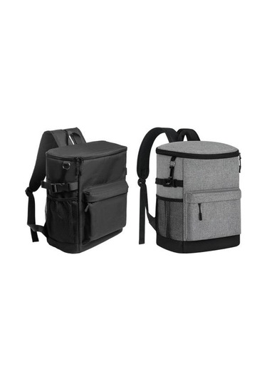 Soğutucu Sırt Çantası 18l Yalıtımlı Sızdırmaz Soğutucu Çanta Erkekler Kadınlar Taşınabilir Gri