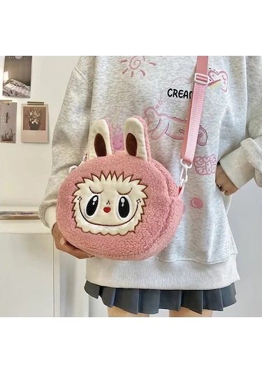 Labubu Crossbody Çanta Anime Kawaii Omuzdan Askili Çanta Karikatür Kadın A A Çok Renkli