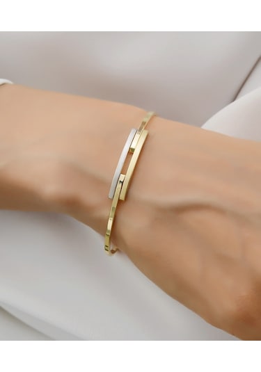 2 Sıra Kaburga Altın Kelepçe Bilezik