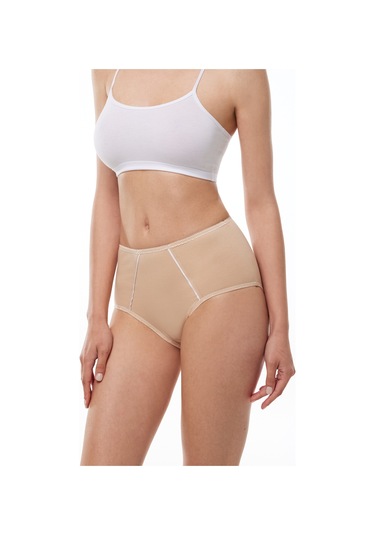 Malabadi Kadın Ten Rengi 2 Li Paket Pamuk Elastan Sabrina Yüksek Bel Slip Külot 114 Ten