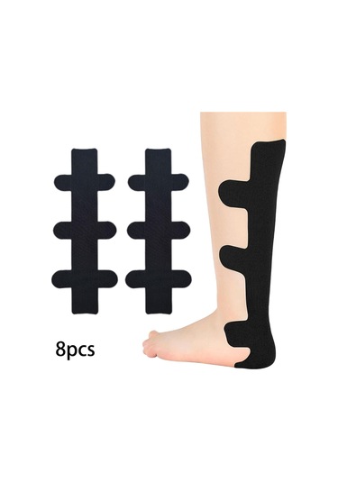 Suntek 8 Adet Çapraz Kas Bandı Elastik Sarma Atletik Bant Siyah