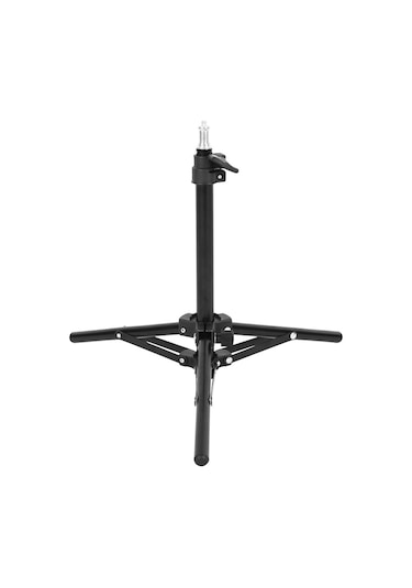 Ayarlanabilir Video Işık Standı Tripod Standı 2 Bölümlü 50 Cm Yük Kapasitesi 1,5 Kg Evrensel 1/4 İnç Arayüzlü Video Led Işık Telefon Tutucu Kamera Siyah