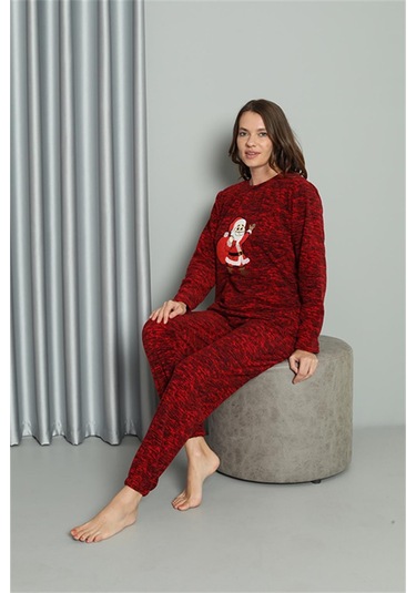 Akbeniz Welsoft Kadın Polar Sevgili Kombini Pijama Takımı 50125 Tek Takım Fiyatıdır - Xl Kırmızı