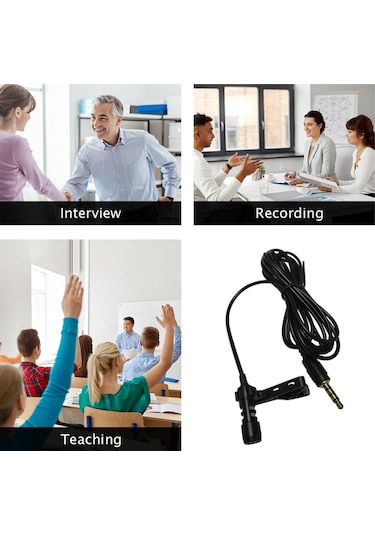 Mufunye Mini Klipsli Mikrofon Klipsli Mikrofon Kondansatör Mikrofon Karaoke Haber Röportajları Öğretim Konuşması Kaydı İçin