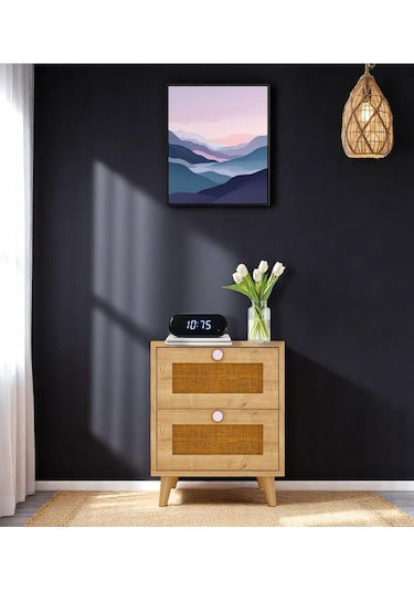 Floradesign Bali Bohem Jüt 2 Çekmeceli Komodin Meşe