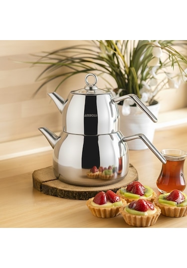 Amboss Viventea Büyük Boy Çaydanlık Takımı Gümüş