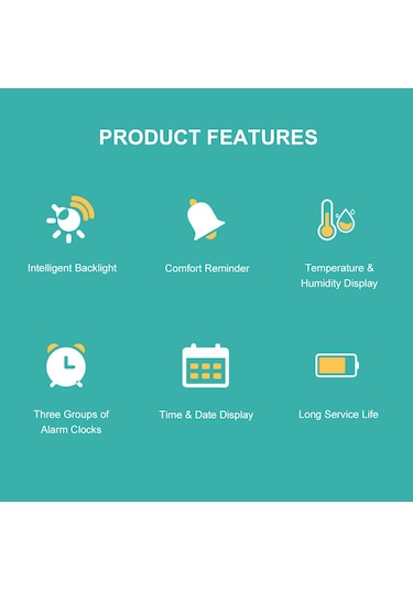 Jeehugo Usb Şarjlı Dikey/duvar Tipi Termostat, My-13 Beyaz Lcd Ekranlı, Zaman/tarih/alarmlı, Hassas Sıcaklık Ve Nem Ölçer, Dahili Li-pol Batarya