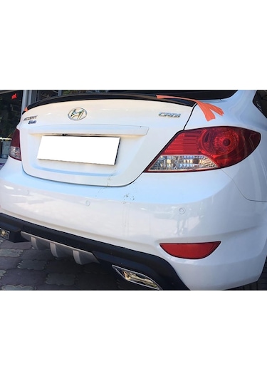 Hyundai Accent Blue Uyumlu Difüzör Difizör Siyah + Kare Egzoz Görünüm C Tip 2010 - 2018