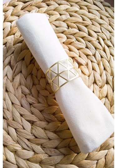 6 Adet Naturel Keten Servis Sunum Peçetesi Krem