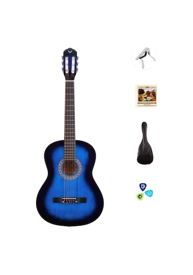 Klasik 4/4 Mavi Gitar Seti