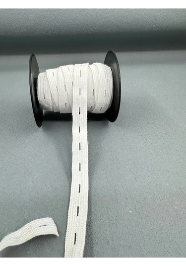 1.5 Cm Örme İlikli Lastik-beyaz-5 Metre