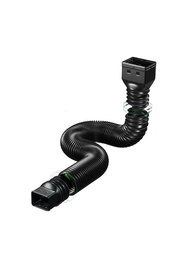 Skycity 2'li Pe Genişletilebilir Ev Sinek Su Borusu - 1.5m Uzunluk, Esnek, Kalın, Yağmur Suyu Akışını Kolaylaştırır, Siyah+beyaz