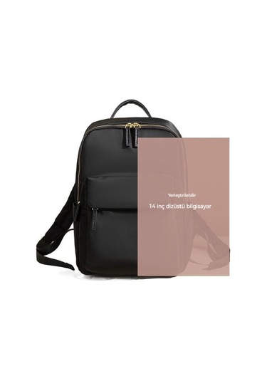 Ccgloball 14 Inçlik Bilgisayar Kadın Yaz Tüm Maç Büyük Kapasiteli Oxford Kumaş Rahat Sırt Seyahat Çanta Siyah