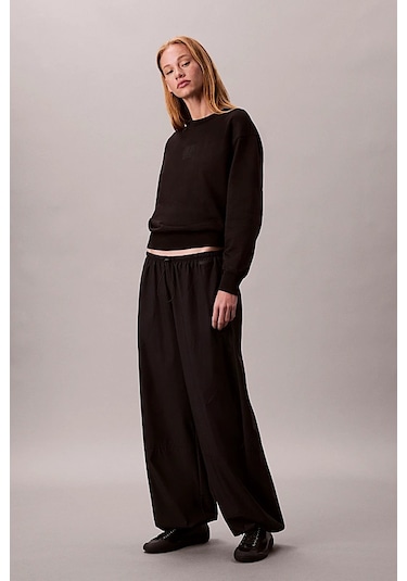 Kadın Regular Kalıp Bisiklet Yaka Sweatshirt - Siyah Black