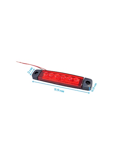 10 Adet Kırmızı Parmak Lamba 6 Led 12v 24v