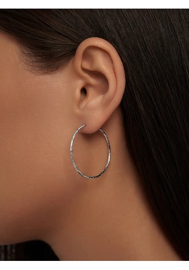 Mıx Jewelry Yuvarlak Congo Küpeleri 925 Ayar Gümüş, Çap 30 Mm 448297435 Diğer