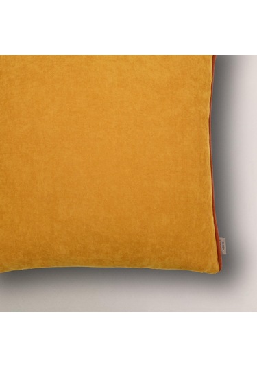 Efe Biye Detaylı Düz Kırlent Kılıfı Hardal