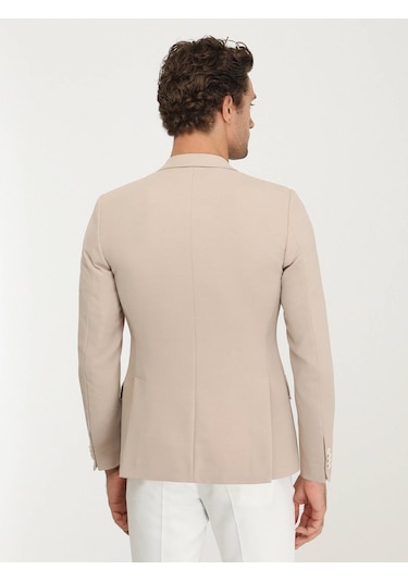 Kip Bej Düz Slim Fit Ceket 001