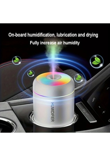 Carrier Beyaz Sessiz Usb Güçlü Mini Nemlendirici Renkli Led Işık Yatak Odası Oturma Odası Ofis Dekoru Modern Plastik Nemlendirici