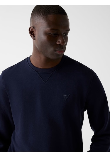 Guess M6rq08kcn01 Cn Ls Basic Erkek Sweatshirt Lacivert