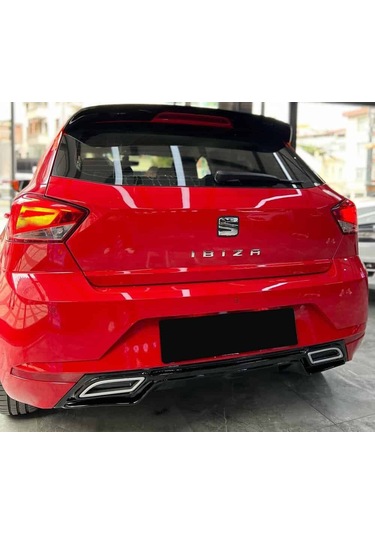 Seat İbiza Mk5 Difüzör Parlak Siyah Plastik Egzoz Görünüm 2017-2023 Arka-difizör-bodykit-ek-karlık