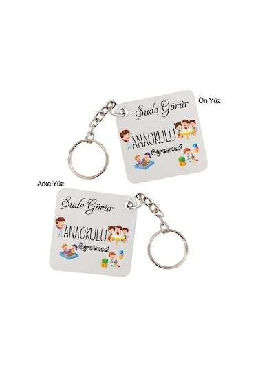 Anaokulu Öğretmenine Hediye Kişiye Özel Isimli Anahtarlık