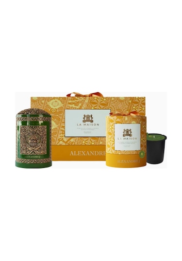 Alexandre J Pale Jade Mum Ve Holder Hediye Seti 220g, Elemi-patchouli Yeşil
