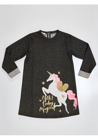 Denokids Mshb&g Kanatlı Unicorn Kız Çocuk Elbise Renkli Çok Renkli