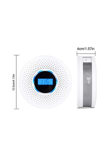 Duman Ve Karbon Monoksit Dedektörü Kombinasyonu, Sesli Uyarı Ve Sayı Ekranı İle Pili Çalışan