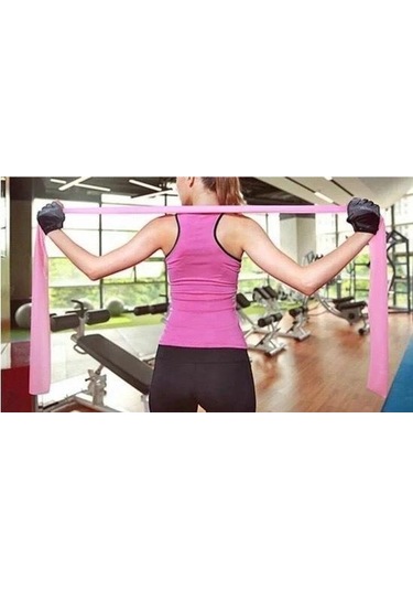 Remege Pembe Pilates Bandı Jimnastik Pilates Lastiği 120 x 12 CM Pembe