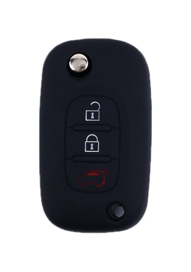 Sones Mercedes-Benz Uyumlu Akıllı Katlanır 3 Düğme Silikon Anahtar Kılıfı Uyumlu Siyah 2 Adet