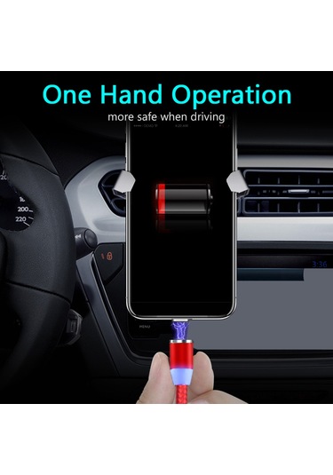 Suofeng 3-in-1 Manyetik Şarj Kablosu, 360 Kör Bağlanma, Led Işık, Android/ios/type-c Uyumlu, 2 Metre, Yüksek Dayanıklı 2.1a