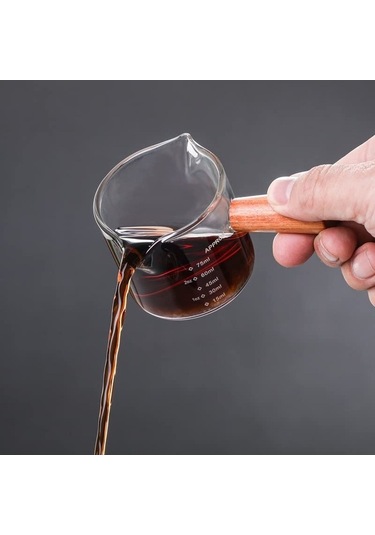 Wondernest Sıvı Ons Ölçüm Kahve Kabı Jialan Fincanı Espresso Cam Cam İa Şeffaf