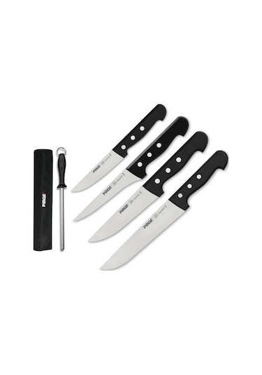 Pirge Superior Kurban Bıçak Seti 5'li Çantalı Kırmızı