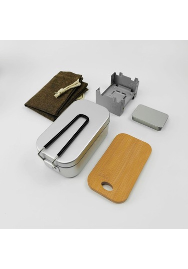 Kamp Alkol Soba Öğle Yemeği Kutusu Seti Kamp Yürüyüş Pişirme Tarzı A Için Katlanır Soba Çok Renkli