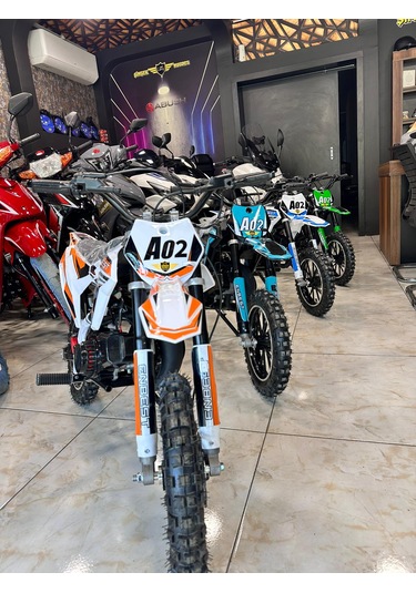 Enbest Benzınlı Çocuk Cros Motoru Hidrolik Frenler 7-17 Yaş Turuncu