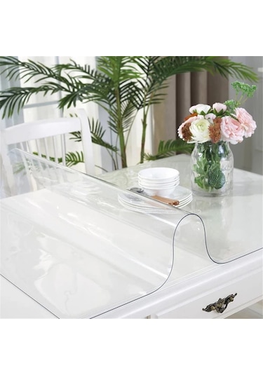 Şeffaf Pvc Masa Örtüsü | 2.4Mm | Koruyucu Mika | Asetat Muşamba