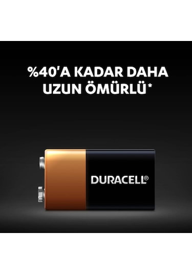 Duracell 9V Alkalin Pil (6LR61 / MN1604)